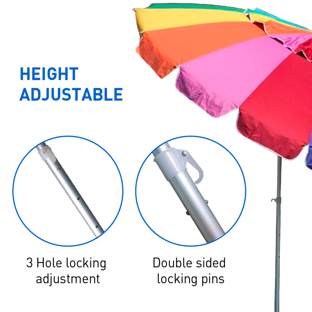 easy go patio umbrella jax EasyGo 8 Foot HEAVY DUTY HIGH WIND Beach Umbrella