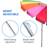 EasyGo 8 Foot HEAVY DUTY HIGH WIND Beach Umbrella - Giant 8' Beach Umbrella with Sand Anchor & Carrying Bag -Sturdy Pole