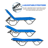 EasyGo Product Chaise Lounger – Aluminum Sun Lounge Chair – Adjustable Outdoor Patio Beach Porch Swing Pool-Five-Position Recliner-Lightweight All Weather, 1 Pack Blue