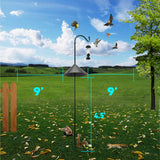EasyGo Product Shepherd Hook Squirrel Proof Bird Feeder – Wild Bird Station - Powder Coated 90 Inch Steel Pole – Squirrel Baffle – 1 Bird Feeder – 1 Squirrel Peanut Feeder - 5 Prong Base – PATENTS PENDING