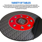 Poker Table Top Pad – for Texas Holdem Casino Style – 48” X 48” Round – Portable Rolling Rubber Folding Mat – Professional 3 Layers-Includes Carry Bag, 48 Black
