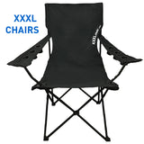 Giant Oversized XXXL Big Portable Folding Camping Beach Outdoor Chair with 6 Cup Holders! Fold Compact into Carry Bag (Black)