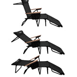 EasyGo Product FLIP Face Down Tanning Chaise Lounge Chair with Face & Arm Holes - 4 Legs Support - Textilene Material - 6 Position - Arm Head Rest Pillow - Beach or Home Use - PATENTS Pending, Black