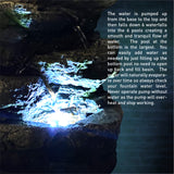 4-Tier Stone Tabletop Water Fountain with LED Lights - Soothing Water Sound - Small Decorative Waterfall Feature for Hom
