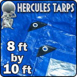 8' x 10' - Tent Shelter Tarp Cover Waterproof Tarpaulin Plastic Tarp Protection Sheet for Contractors, Campers, Painters