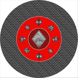 Poker Table Top Pad – for Texas Holdem Casino Style – 48” X 48” Round – Portable Rolling Rubber Folding Mat – Professional 3 Layers-Includes Carry Bag, 48 Black