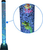 Bubble Tube Floor Fish Aquarium Lamp Kids Birthday or Christmas Gift–Lava Style Moon Lamp-Kids Room Lamp–Autism Sensory Lamp 4 Foot (48in) 20 Color Light Remote