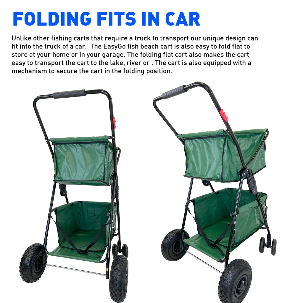 Fishing Cart Wagon - Holds 5 Fishing Poles – LARGE Air Wheels