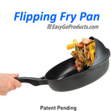 Professional Flip Frying Pan 11” – Fry Pan W/3 Layer Cast Non-Stick Coating – PFOA Free - Black Finish – Patent Pending