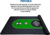 Poker Table Top Pad – for Texas Holdem Casino Style – 78” X 36” Rectangle – Portable Rolling Rubber Folding Mat – Professional 3 Layers-Includes Carry Bag, 72 Green