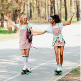 Fish Adults and Kids Skateboard – Mini Longboard Cruiser – Light Weight and Portable – Beginners to Experts, Green
