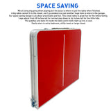 Mini Kids Ping Pong Table Tennis – Space Saving & Easy Storage – Includes (2) Regulation Paddles (4) Balls and (1) Net – Table Size 4 Foot X 2 Foot – Legs 24”-28” Tall - RED