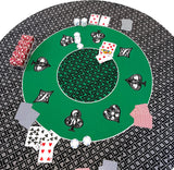 Poker Table Top Pad – for Texas Holdem Casino Style – 48” X 48” Round – Portable Rolling Rubber Folding Mat – Professional 3 Layers-Includes Carry Bag, 48 Green