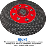 Poker Table Top Pad – for Texas Holdem Casino Style – 48” X 48” Round – Portable Rolling Rubber Folding Mat – Professional 3 Layers-Includes Carry Bag, 48 Black