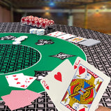 Poker Table Top Pad – for Texas Holdem Casino Style – 48” X 48” Round – Portable Rolling Rubber Folding Mat – Professional 3 Layers-Includes Carry Bag, 48 Green