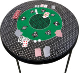 Poker Table Top Pad – for Texas Holdem Casino Style – 48” X 48” Round – Portable Rolling Rubber Folding Mat – Professional 3 Layers-Includes Carry Bag, 48 Green