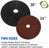 EasyGo Double Sided Rubber Mulch Ring Weed blocker- Natural Look Two Colors In One-Recycled Heavy Duty Rubber-Easy To Use-Tree and Root Protector-Reusable, Durable, Weather Resistant. 30 Inches