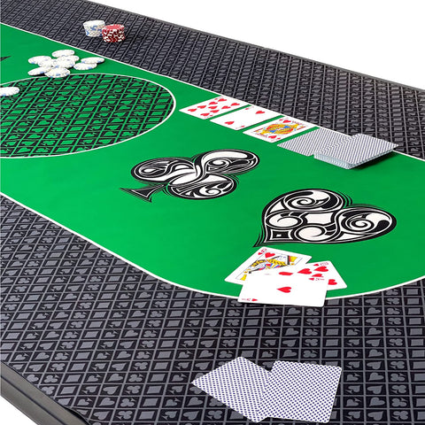 Poker Table Top Pad – for Texas Holdem Casino Style – 78” X 36” Rectangle – Portable Rolling Rubber Folding Mat – Professional 3 Layers-Includes Carry Bag, 72 Green