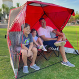 CoverU Sports Tent Pod SUN Protection – Pop Up 2 Person Hot Climate Canopy Shelter – Patent Pending - RED