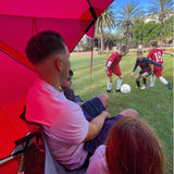 CoverU Sports Tent Pod SUN Protection – Pop Up 2 Person Hot Climate Canopy Shelter – Patent Pending - RED