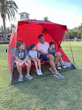 CoverU Sports Tent Pod SUN Protection – Pop Up 2 Person Hot Climate Canopy Shelter – Patent Pending - RED