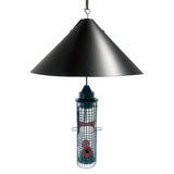 Squirrel Proof Bird Feeder Baffle Guard – Pole Mount and Hanging - Powder Coated Steel – Wrap Around Heavy-Duty Steel Design – Includes All Accessories – Black - 18 Inch Diameter – 1 Pack
