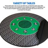 Poker Table Top Pad – for Texas Holdem Casino Style – 48” X 48” Round – Portable Rolling Rubber Folding Mat – Professional 3 Layers-Includes Carry Bag, 48 Green