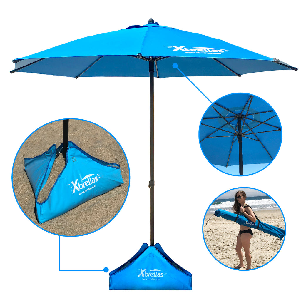 best patio umbrella for strong winds Xbrellas – The Best High Wind Resistant Large 7.5' Beach Umbrella. 6 H – EasyGo Products