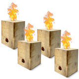 Burning BLOX Campfire Bonfire Firewood – Easy Light – Easy Clean-Up – Great for Camping, Beach and Cooking – Burns from Inside Out – 8” x 8” X 8” – Burns 2 Hours - Bonus 2 Fatwood Starters – Qty 4
