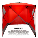 CoverU Sports Tent Pod SUN Protection – Pop Up 2 Person Hot Climate Canopy Shelter – Patent Pending - RED