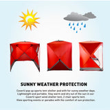 CoverU Sports Tent Pod SUN Protection – Pop Up 2 Person Hot Climate Canopy Shelter – Patent Pending - RED