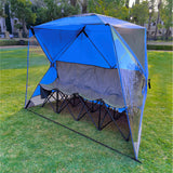 CoverU Sports Tent Pod SUN Protection – Pop Up 2 Person Hot Climate Canopy Shelter – Patent Pending - BLUE