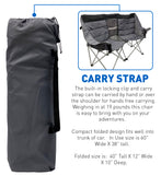 Deluxe Double Camping Chair Loveseat for Adults – Folding Camp Chair – Fits 2 People – Black/Grey