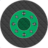Poker Table Top Pad – for Texas Holdem Casino Style – 48” X 48” Round – Portable Rolling Rubber Folding Mat – Professional 3 Layers-Includes Carry Bag, 48 Green