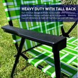 Web Chair – Lightweight & Portable – Retro Style Lawn Chair – High Back Design - Outdoor Chair for Backyard, Camping, Sporting Events, Concerts, Football Games – Easy Folding (Dark/Light Green) 1 Pack