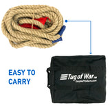 EASYGO 33 Foot TUG OF WAR ROPE WITH FLAG – KIDS and ADULTS FAMILY GAME – TEAM BUILDING – SOFT ROPE
