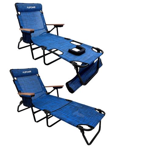 EasyGo Product FLIP Face Down Tanning Chaise Lounge Chair with Face & Arm Holes - 4 Legs Support - Textilene Material - 6 Position - Arm Head Rest Pillow - Beach or Home Use - PATENTS Pending, Blue