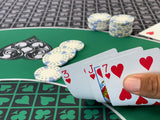 Poker Table Top Pad – for Texas Holdem Casino Style – 48” X 48” Round – Portable Rolling Rubber Folding Mat – Professional 3 Layers-Includes Carry Bag, 48 Green
