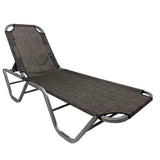EasyGo Product Chaise Lounger – Aluminum Sun Lounge Chair – Adjustable Outdoor Patio Beach Porch Swing Pool-Five-Position Recliner-Lightweight All Weather, 1 Pack Brown