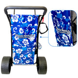 EasyGo Beach Cart–Heavy Duty Folding Design–Large Wheels for Sand–Holds 4 Beach Chairs–Storage Pouch–Beach Umbrella Holder–Flower Pattern