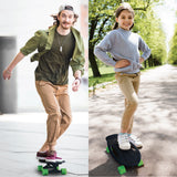 Fish Adults and Kids Skateboard – Mini Longboard Cruiser – Light Weight and Portable – Beginners to Experts, Green