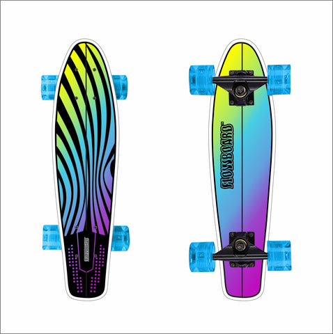 Kids Skateboard 22 Inch Complete Flowboard Skate Board W/ Trucks and Light Up Wheels - Custom Scratch Free Graphics Great for Kids, Boys, Girls, Youth and Beginners 22” X 6.25”