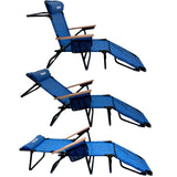 EasyGo Product FLIP Face Down Tanning Chaise Lounge Chair with Face & Arm Holes - 4 Legs Support - Textilene Material - 6 Position - Arm Head Rest Pillow - Beach or Home Use - PATENTS Pending, Blue