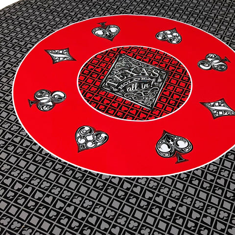 Poker Table Top Pad – for Texas Holdem Casino Style – 48” X 48” Round – Portable Rolling Rubber Folding Mat – Professional 3 Layers-Includes Carry Bag, 48 Black