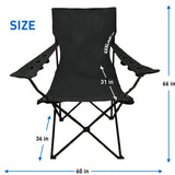 Giant Oversized XXXL Big Portable Folding Camping Beach Outdoor Chair with 6 Cup Holders! Fold Compact into Carry Bag (Black)