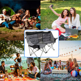 Deluxe Double Camping Chair Loveseat for Adults – Folding Camp Chair – Fits 2 People – Black/Grey