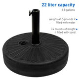 EasyGo Round Umbrella Base Weight – Black Finish –50 Pound Water or Sand Weighted Plastic Universal Stand