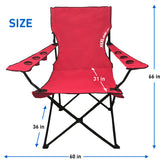Giant Oversized Big XXXL Portable Folding Camping Beach Outdoor Chair with 6 Cup Holders! Fold Compact into Carry Bag
