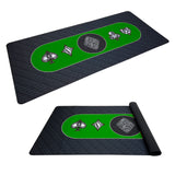 Poker Table Top Pad – for Texas Holdem Casino Style – 78” X 36” Rectangle – Portable Rolling Rubber Folding Mat – Professional 3 Layers-Includes Carry Bag, 72 Green