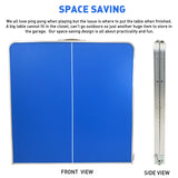 EasyGo Product Ping Pong Table Tennis Space Saving & Easy Storage Includes (2) Regulation Paddles (3) Balls and (1) Easy Clamp Net Table Size 5 Foot X 2.5 Foot Legs 24”-28” Tall - Blue 5ft